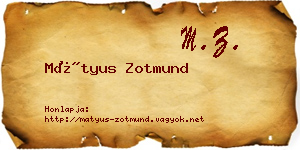 Mátyus Zotmund névjegykártya